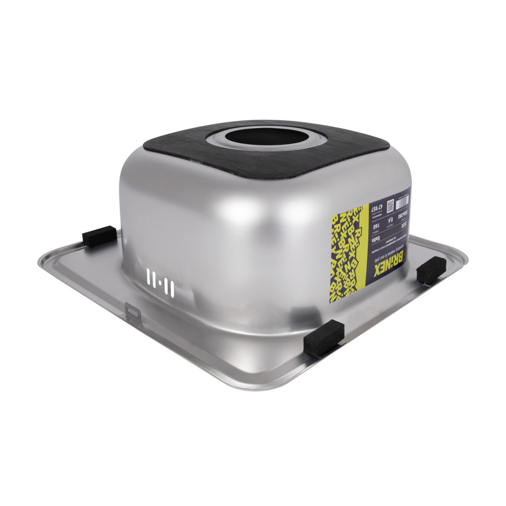 Кухонная мойка Brinex 3838 0,6 мм Satin (BRIN3835SAT06) Киев - изображение 5