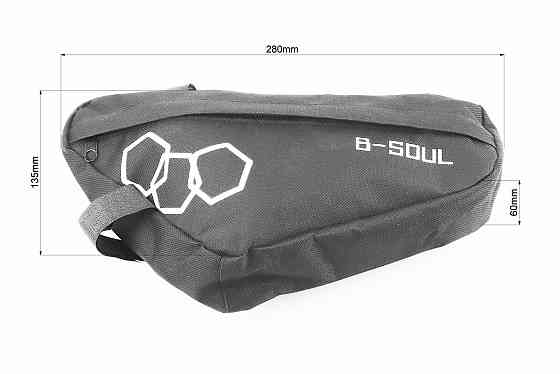 Сумка передня під раму трикутна 280х135х60мм, кріпл. на липучці, вологозахисна, чорна Киев