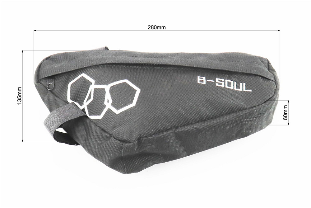 Сумка передня під раму трикутна 280х135х60мм, кріпл. на липучці, вологозахисна, чорна Киев - изображение 4