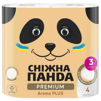 Туалетная бумага Сніжна Панда Premium Aroma Plus 3 слоя 4 рулона (4820183972880) Винница
