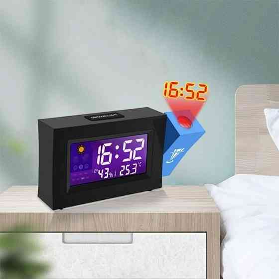 Настольные часы с LED подсветкой и проекцией,Clock With Projector SBR Киев