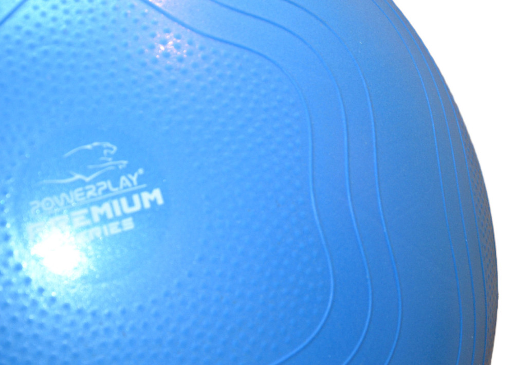 М'яч для фітнесу (фітбол) укріплений PowerPlay 4000 Ø65 cm Premium Gymball Anti-Burst Синій + помпа Луцк - изображение 6
