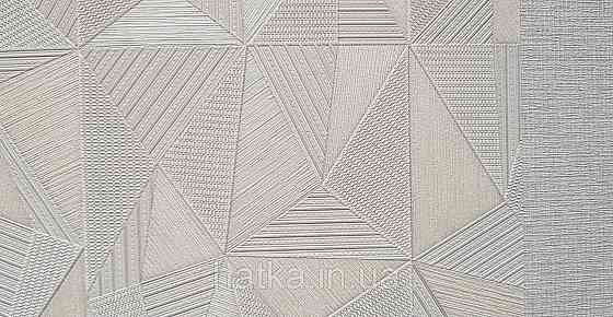 Шпалери вінілові на флізеліні AdaWall Omega1.06х10 геометрія 3д білі скручені срібло 23204-2 Київ