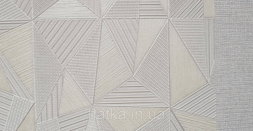 Шпалери вінілові на флізеліні AdaWall Omega1.06х10 геометрія 3д білі скручені срібло 23204-2 Київ - фото 3