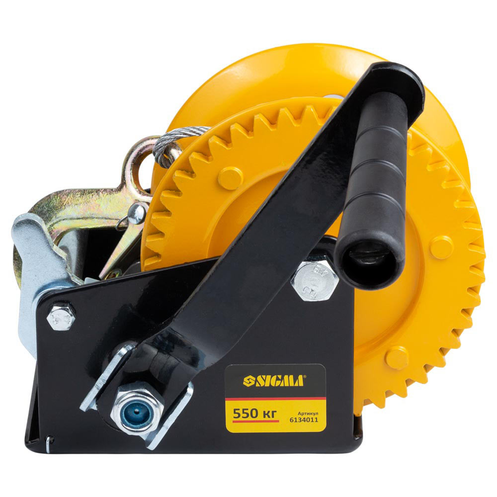 Sigma Лебедка ручная барабанная стальной трос 10м×5мм, 550кг SIGMA (6134011) Коломия - фото 7