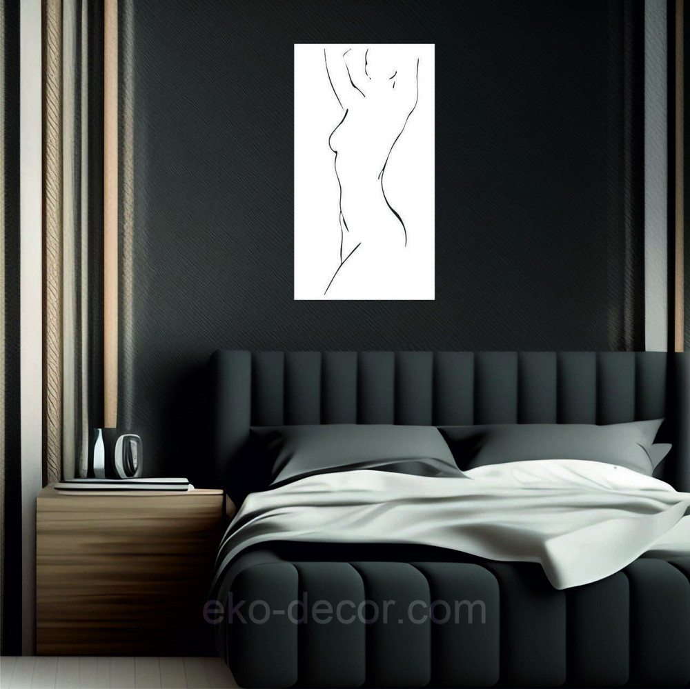 Декоративное настенное Панно «Силуэт женщины», Декор на стену 110*60 см, Белый Киев - изображение 5