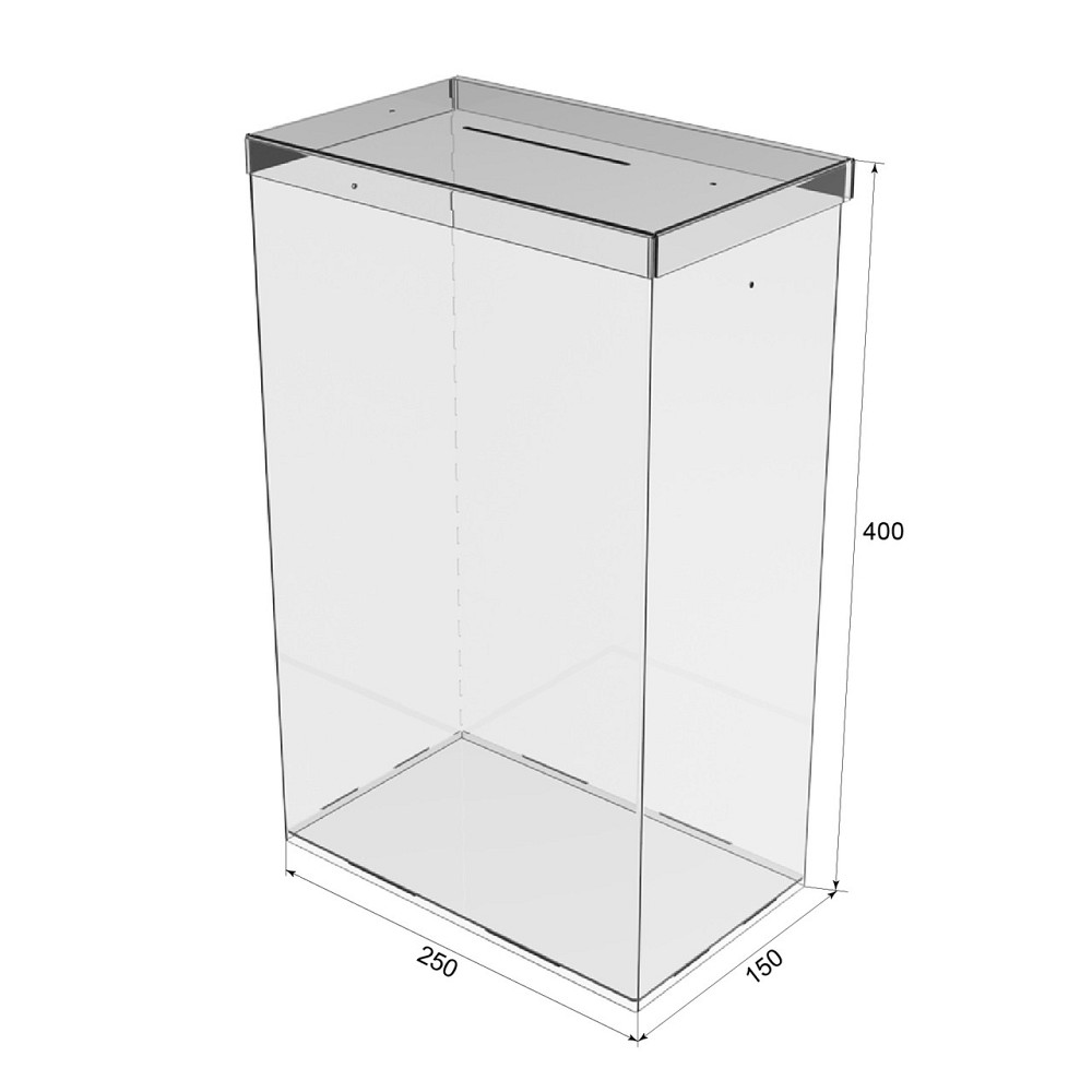 Ящик EKOSTAR без замка для сбора денег 400x150x250 мм. Объем 15 литров Киев - изображение 4