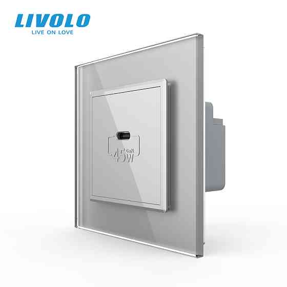 LIVOLO Розетка USB Type-C з Power Delivery 45W Livolo сірий (VL-C7-FCUC-2IP) Коломия