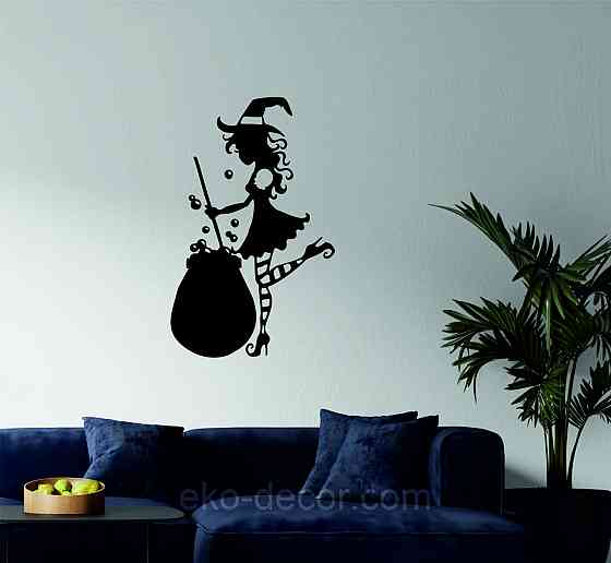 Декоративное настенное 3D Панно «Ведьма», Декор на стену с объемом 110*69 см, Черный Киев