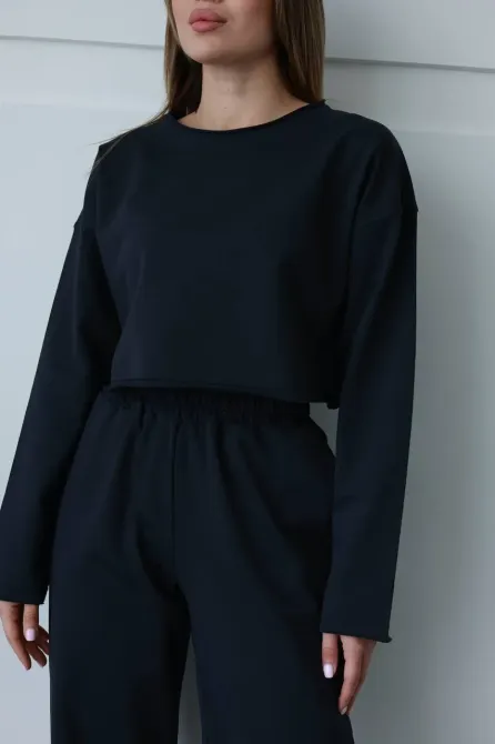 Стильний костюм із кроп-світшотом та прямими штанами Одеса - фото 18