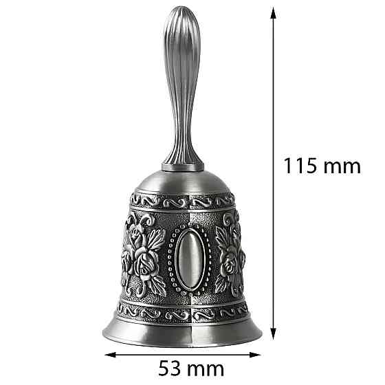 Ручной колокол из цинкового сплава RESTEQ 115х53 мм. Ручной колокольчик из цинка Киев