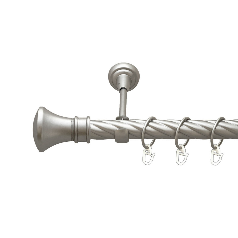 Карниз Orvit Люксор металевий однорядний відкритий скручена труба кільце металеве Сатин 25 мм 200 см Львов - изображение 1