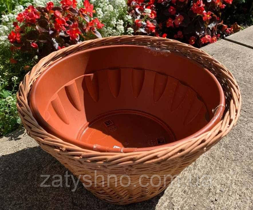 Плетена підставка кругла для квітів на підвіконня Київ - фото 4