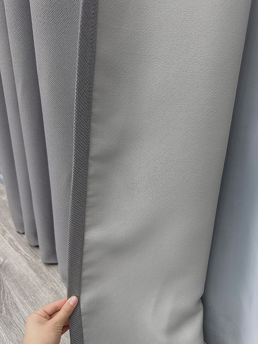 Комплект готових штор VR-Textil Льон-блекаут № 1397ш Сірий 200х290см 2 шт (32-518) Київ - фото 7