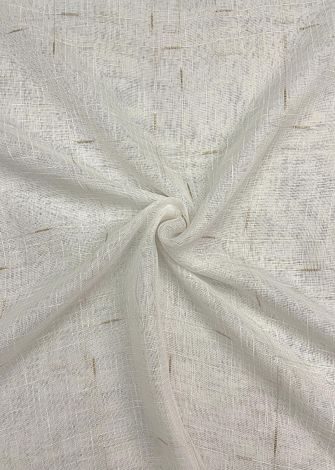 Тюль VR-Textil 1211т Івонна Льон Молочний з золотистим вкрапленням 300х250 см (43-063) Київ - фото 6