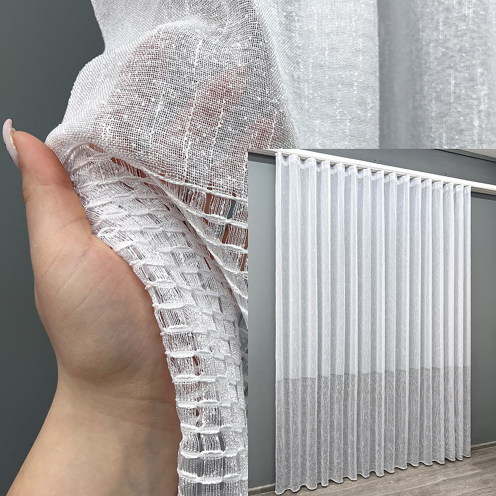Тюль VR-Textil 2023т Жакард Білий 400х270 см (42-1094) Київ - фото 1