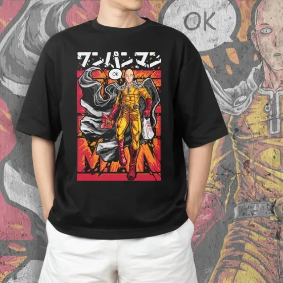 Футболка для подростка мальчика с принтом One Punch Man Сайтама Размер 160 Anime10754 Днепр