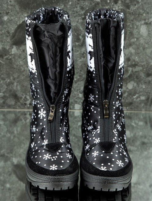 Зимові жіночі Дутики Чоботи на Хуху Теплі Чорні з Оленами (розміри: 37,38,39,40) Дніпро - фото 6