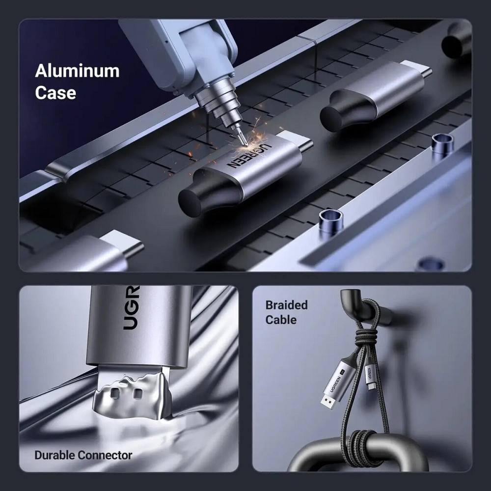 Кабель UGREEN CM556 USB-C to DisplayPort 8K Cable 1m(UGR-25157) (UGR-25157) Киев - изображение 5