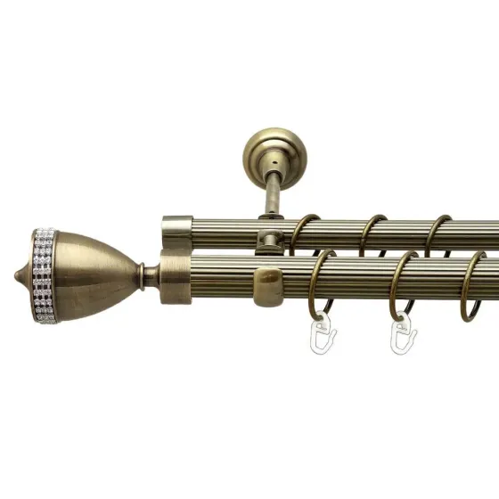 Карниз Orvit Етернія металевий дворядний відкритий рифлена труба кільце металеве Антик 25\19 мм 300 см Львов