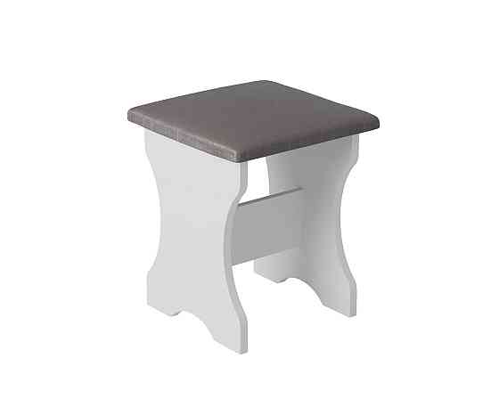 Табуретка с мягким сиденьем, табурет на кухню 35х35х44 см Ткань Бонус новая (светло коричневый) / ДСП Белый Львов