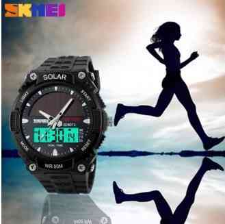 Чоловічий спортивний годинник Skmei 1049 із сонячною батареєю (Чорний) Вінниця