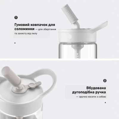Пляшка для води Buydeem CD1017 500 мл Oats White (CD1017-OW) Вінниця - фото 10