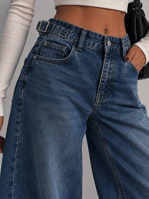 Джинси жіночі It’s Basic 2961-2W6-8 WIDE LEG baggy з регулюванням пояса сині, синій, 34, 34, 70 см, 97 см Київ - фото 7