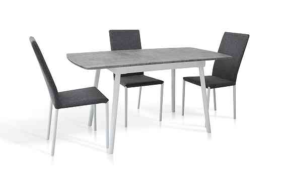 Стіл Соло 110(+35)*70 білий метал/мрамор світл Київ