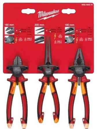 Набір VDE інструмента діелектричного MILWAUKEE (3шт),(пасатижі, бокорізи, догогубці) Одеса