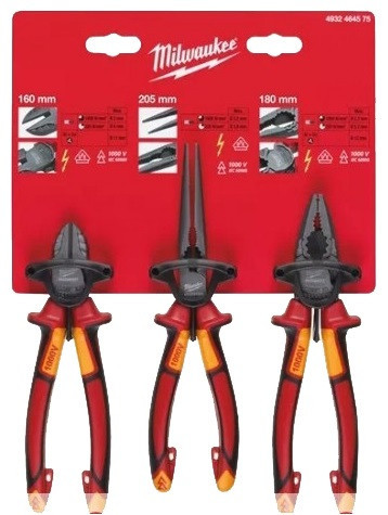 Набір VDE інструмента діелектричного MILWAUKEE (3шт),(пасатижі, бокорізи, догогубці) Одесса - изображение 2
