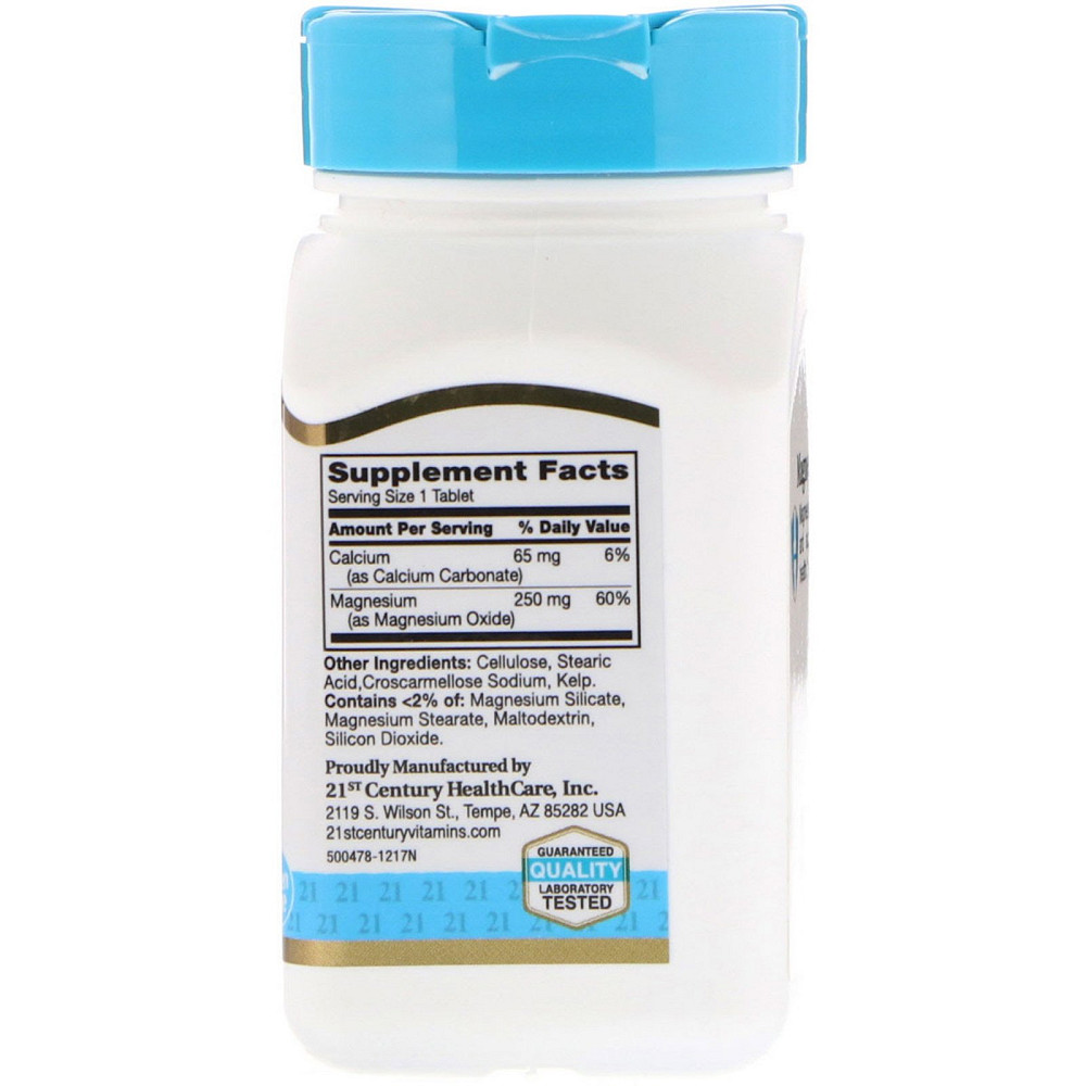 Магний 21st Century Magnesium, 250 mg, 110 Tablets Луцк - изображение 2