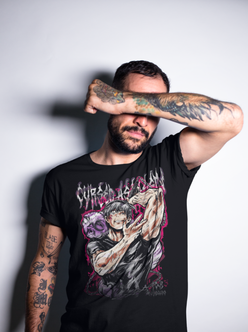 Футболка з аніме принтом Магічна битва оверсайз (S/M/L) Чорний AnimeJ0599 Дніпро - фото 5