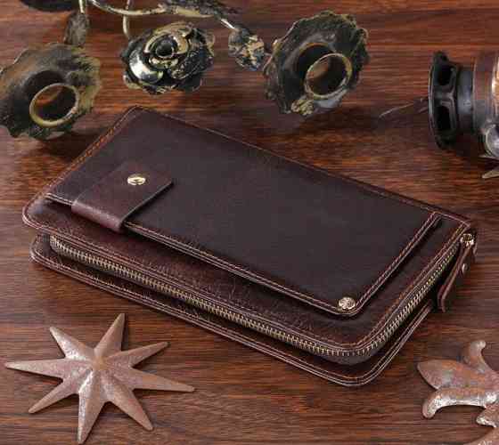 Шкіряна чоловіча барсетка Vintage 14193 Коричнева Київ