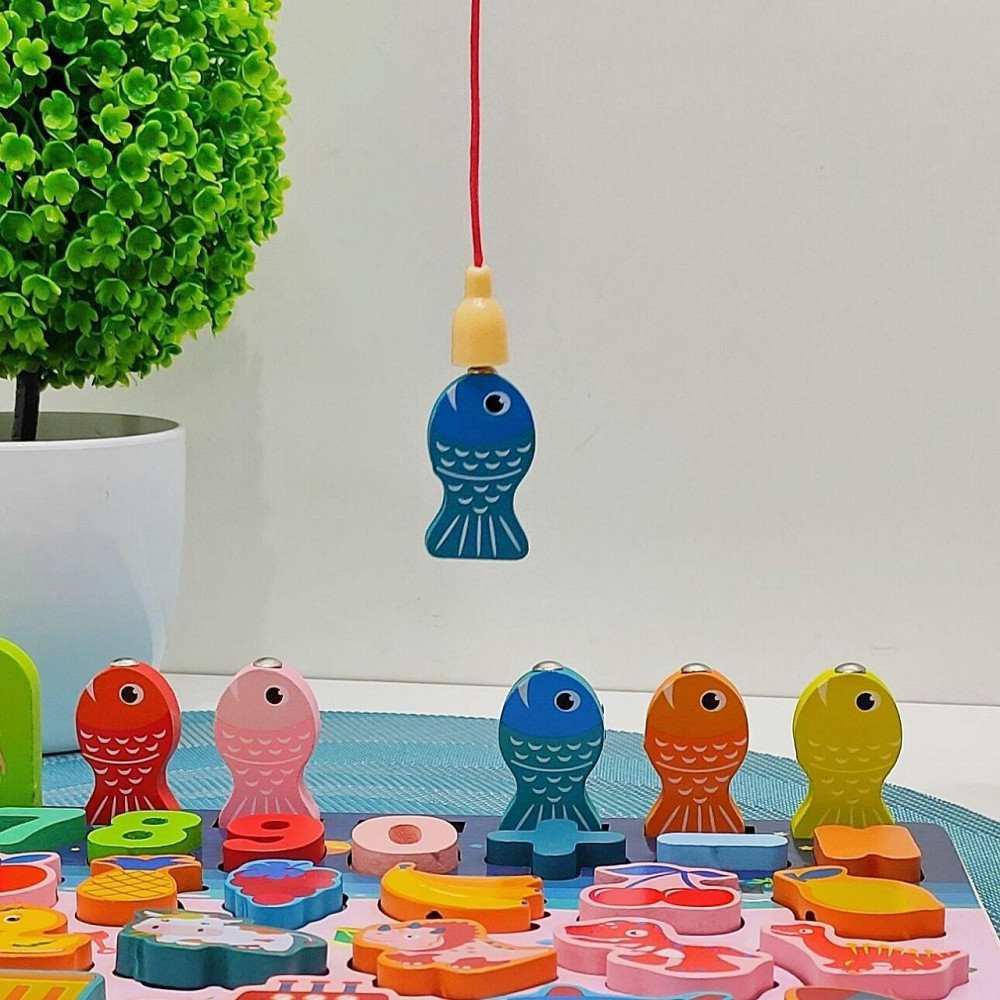 Дерев'яна іграшка Tree Toys Багатофункціональна дошка магнітна рибалка цифри тварини та інше Розумники (MD 0816) Чернігів - фото 8