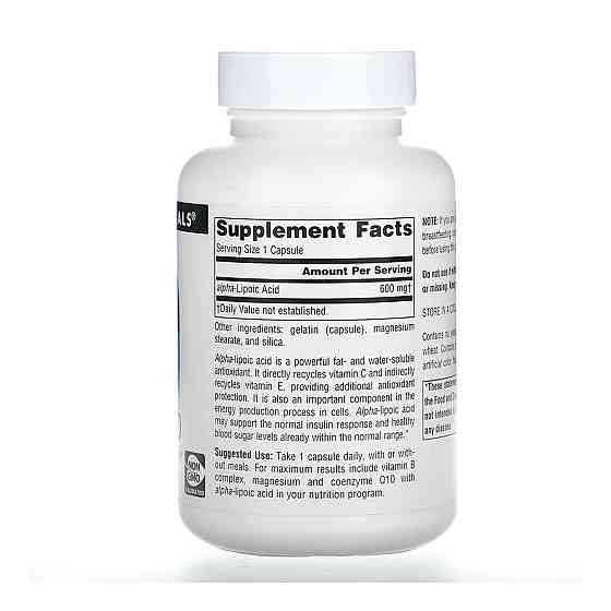 Альфа-ліпоєва кислота Source Naturals Alpha Lipoic Acid 600мг 60 капс Київ