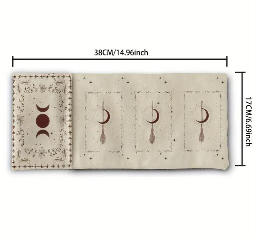 Сумка для хранения Таро 38×17 см с ведьминской метлой, лунным принтом и шнурком — органайзер для кар Киев - изображение 3