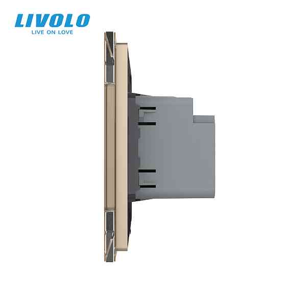 LIVOLO Розетка USB-A та USB-C з Power Delivery 36W Livolo золотий скло (VL-C7FCUA18W.UC18W-2AP) Коломия