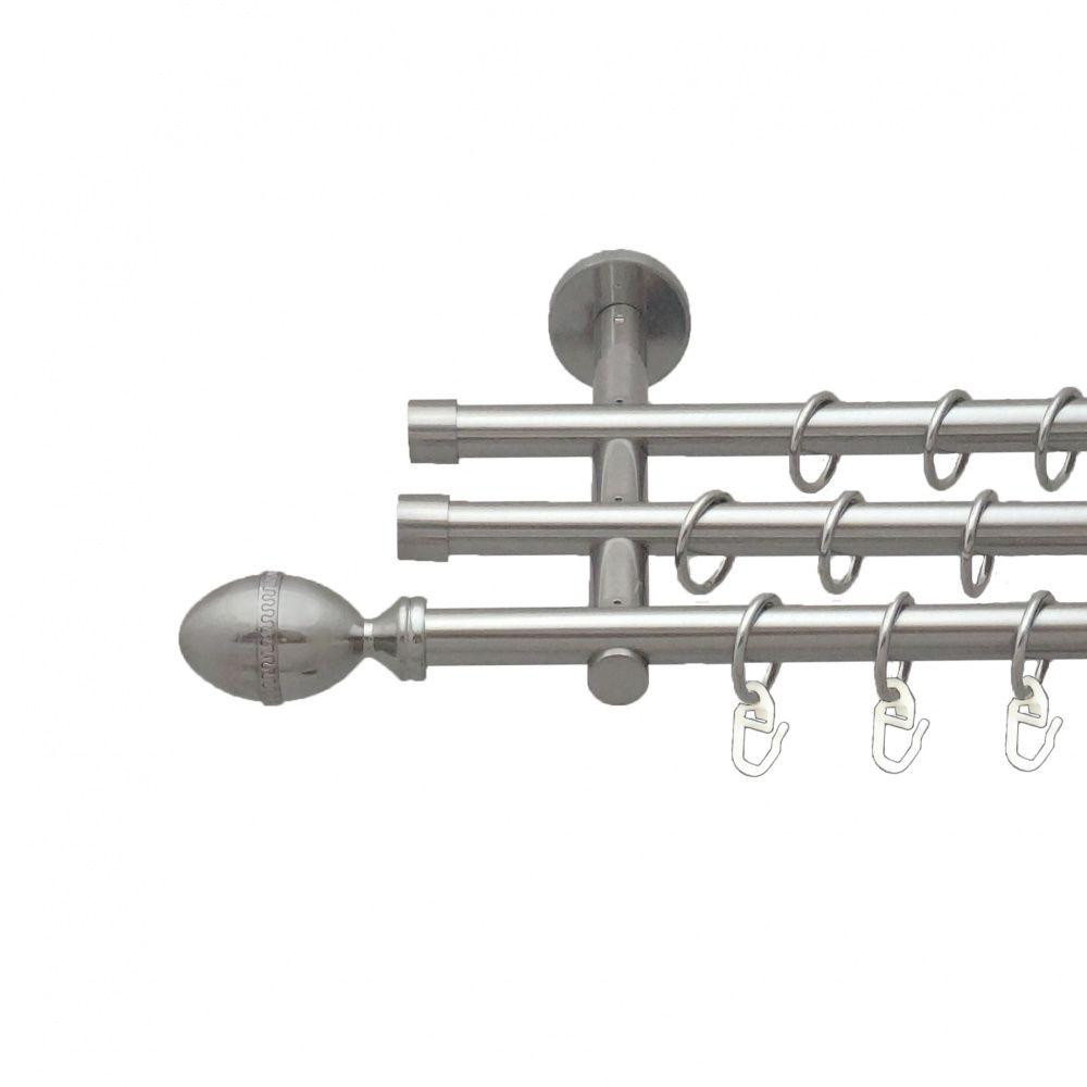 Карниз Orvit Фарже металевий трирядний циліндр (20 см) гладка труба кільце металеве Нержавіюча Сталь 16\16\16 мм 160 см (5503423) Львів - фото 1