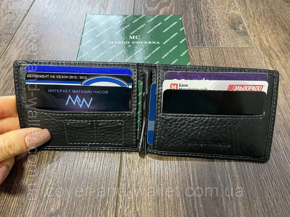 Кожаный кошелек зажим на магнитах для купюр и карточек Marco Coverna MD 282-1 Киев - изображение 2