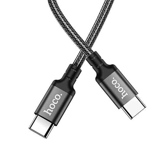 Кабель HOCO X14 Type-C to Type-C 60W, 1m, nylon, aluminum connectors, Black Киев
