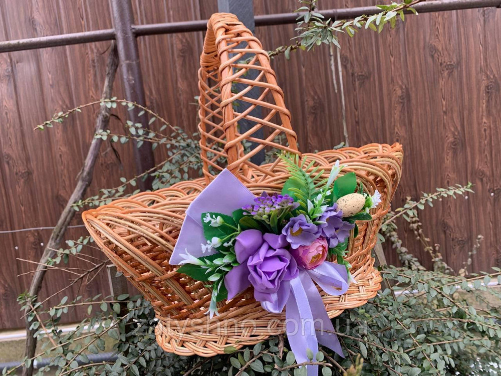 Кошик плетений з квіткою на Паску Київ - фото 7