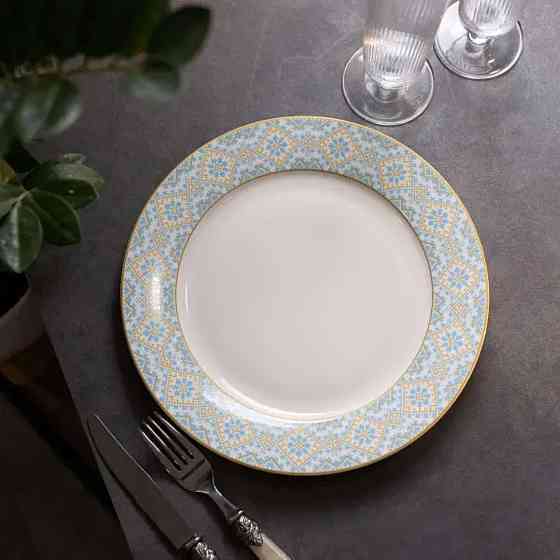 Тарілка сервірувальна порцелянова 26.5 см з орнаментом HP-7-738 Коломия