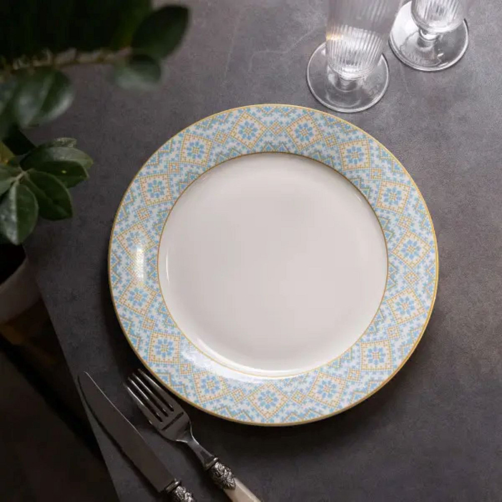 Тарілка сервірувальна порцелянова 26.5 см з орнаментом HP-7-738 Коломия - фото 4