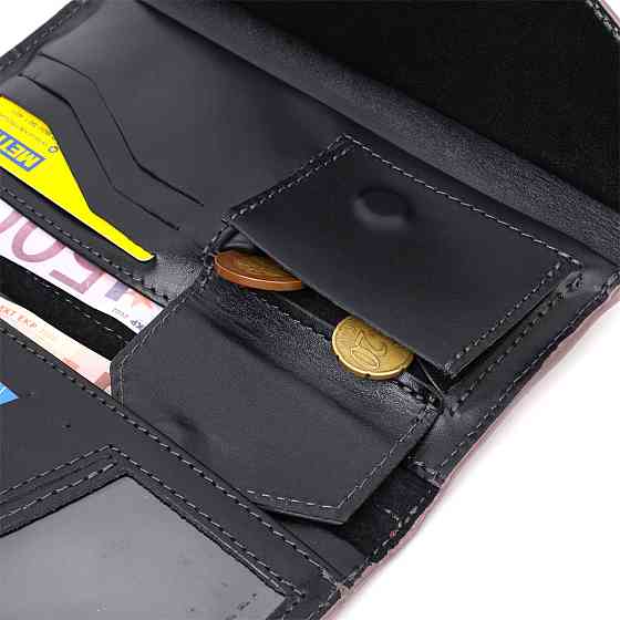 Якісний гаманець із монетницею зовні з натуральної шкіри GRANDE PELLE 11648 Пудровий Київ