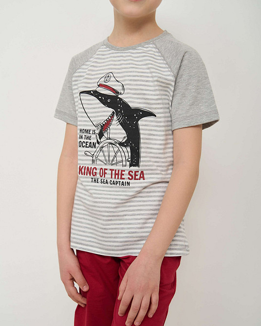 Пижама детская Комплект для мальчика с шортами - Акула за штурвалом Ozkan 31938 7-8 Киев - изображение 6