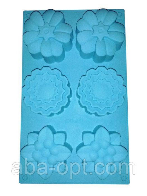 Силіконова форма на 6 виробів " квіти " 27 х 17 х 4 см (шт) Одеса - фото 1