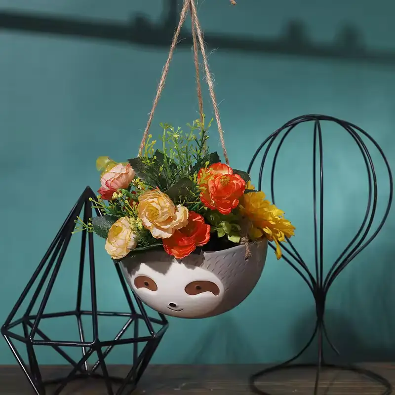 Підвісний квітковий горщик кашпо у вигляді Ленівця (Сірий) Вінниця - фото 7