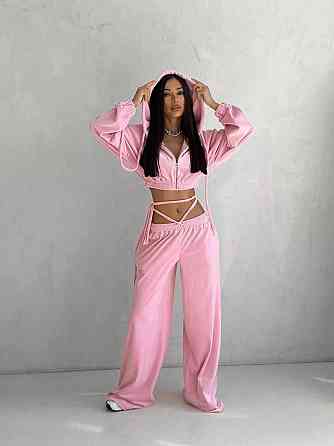 Жіночий стильний повсякденний велюровий костюм плюш-велюр Одеса