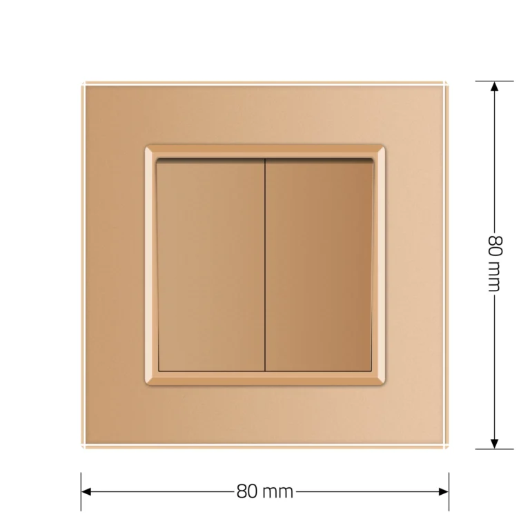 Кнопковий двоклавішний вимикач без фіксації Дзвінковий вимикач Імпульсний вимикач Livolo золото скло (VL-C7FCMH-1AP) Коломыя - изображение 8